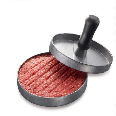 China Amazon Viable Hot Sale Outdoor Barbecue No Stick Patty Mold Aluminum Round Hamburger Meat Press for sale