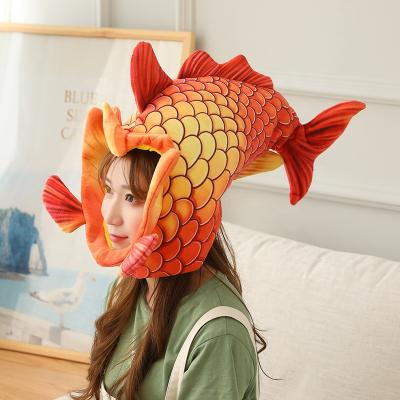 China Hot Selling Super Soft Cute Stuffed Plush Doll Product Squishmallow Fish Hats Customized Head Toy for sale