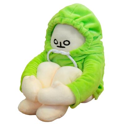 China Plush Doll Product OEM Banana Doll Green Wound Stuffed Cute Emotional Plush Toy Plushie Key Chain for sale