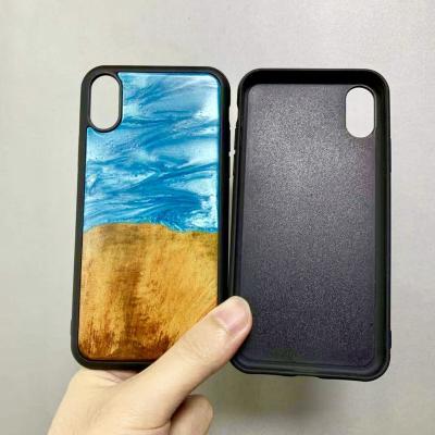 China Scratchproof Wooden Resin Phone Case For iPhone 11 Pro Max for sale