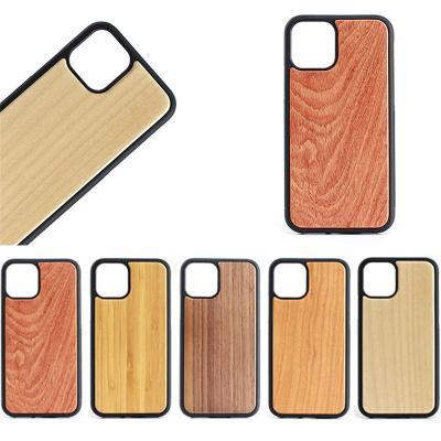 China Custom Simple Laser Phone Case Logo Available Shockproof Wood +TPU Anti-drop For iphone 12 pro Max Wood Phone Case for sale