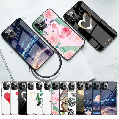 China Custom Anti-fall Pattern Design Tempered Glass+TPU Shockproof Phone Case For iPhone 12 Pro Max for sale