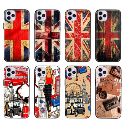 China New Products Art Graffiti Design Tempered Glass +TPU Shockproof Shockproof Phone Case For iPhone 13 13 pro max for sale