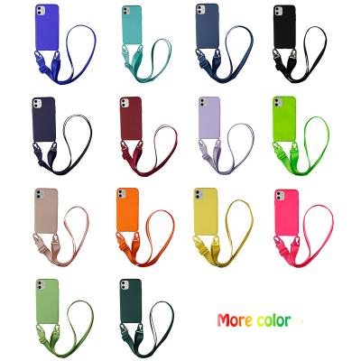 China Anti-Fall Adjustable Cross Body Shoulder Neck Strap Rope Phone Case For iPhone 12 Pro Max for sale