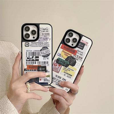 China Tide Sales Brand Hot Design Shockproof Soft TPU Label Mirror Phone Case For iPhone 13 13 Pro Max for sale