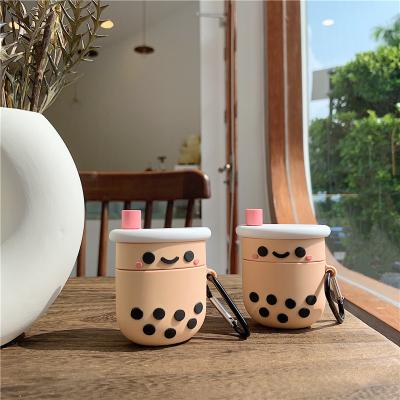 China Hot Selling Cute Tea Soft Silicone Phone Case 3D Bubble Eco-friendly Material For Airpods pro Airpods 1/2 for sale