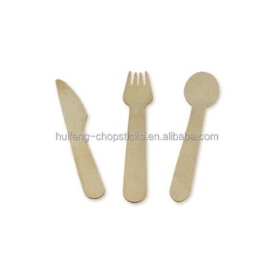 China Disposable Birch Wood Premium Cutlery Set Of Forks, Spoons, Knive for sale