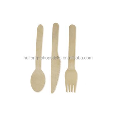 China Disposable Birch Wood Premium Cutlery Set Of Forks, Spoons, Knives for sale