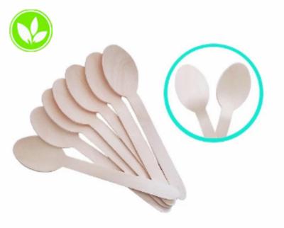 China Disposable Disposable 140mm Birch Wood Spoon for sale