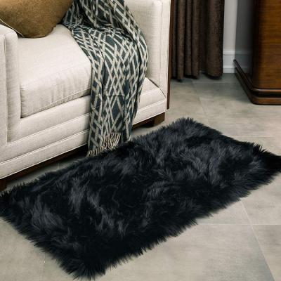 China 2021 Wholesale Washable 2 By 4ft Rectangle Shape Faux Fur Blanket For Bedroom Decor for sale