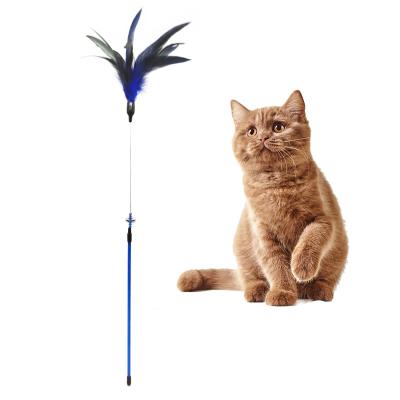 China Viable Wholesale Colorful Kitten Interactive Teaser Toys Cat Feather Magic Wand for sale