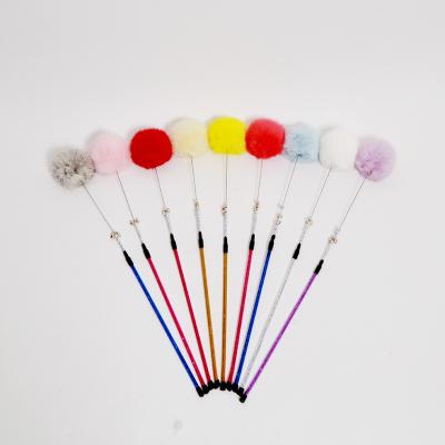 China Wholesale Viable Colorful Funny Cat Toy Cat Teaser Stick Replacement Interactive Magic Wand Cat Puzzle Toy With Bell for sale