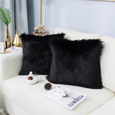 China 2021 Amazon Simply Hot Selling 18 Inch Plaid Faux Fur Covers for sale