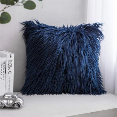 China Good handfeeling wholesale decorative 45cm room faux fur pillow cover for couch sofa for sale