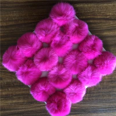 China Cheap Wholesale Soft Fluffy Rabbit Fur Ball Of Craft Supplies 8cm Pom Poms For Garment Accessories for sale