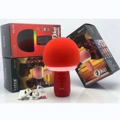 China New Design Entertainment Set Microphone Speaker WSTER Mics Speaker WS-910 BT Wireless Night Lamp Karaoke Speaker for sale