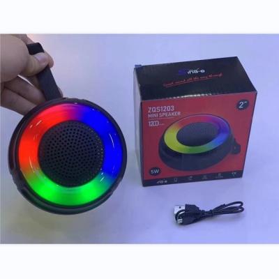 China Cheap Factory Price LED Flashing Light 2inch ZQS-1203 LED Light Speaker Mini Speaker Radio for sale