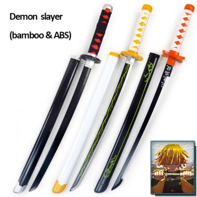 China Bamboo & ABS Demon Slayer toy cosplay swords for kids Bamboo Blade Kamado Tanjirou Rengoku Kyoujurou Kochou Shinobuanime Japan for sale