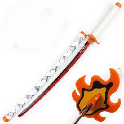 China Demon Slayer Rengoku Kyoujurou Cosplay Metal Steel Sword /Party Decoration for sale