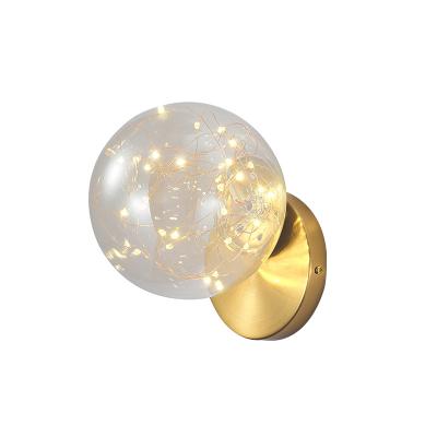 China Scandinavian/Contemporary/Modern Modern Luxury Gold Wall Bedroom Night Light LED Glass Indoor Nordic Lamp Wall Light for sale