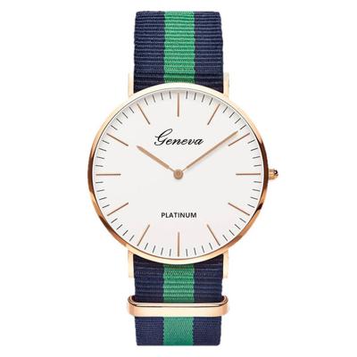 China Fashion \ Luxury Popular Custom Made OEM Dress Logo Dial Watch Knitted Canvas Nylon Strap Quartz Unisex Watches for sale