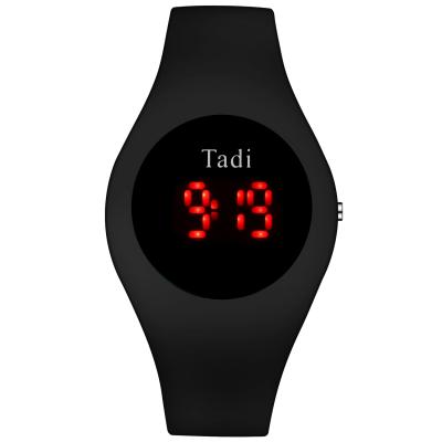 China LED display 2021 new ladies silicone strip women watch led display touch students watch men sports kids design for sale