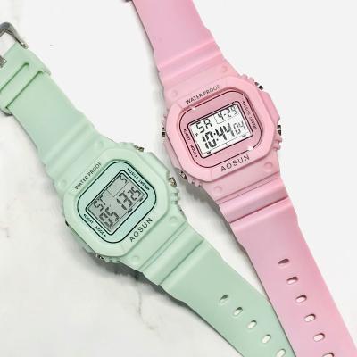 China Hot new date watch girls watch girls sports automatic square electronic student watch trend preppy outdoor waterproof hot date style for sale