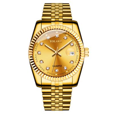 China Full Calendar Yolako Latest Dial Set with Diamond Calendar Men's Watch Business Evening Wear Quartz Luxury High Quality Watch for Men for sale