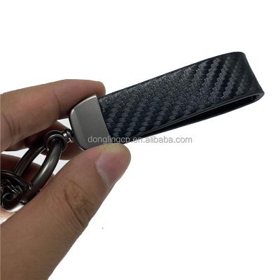 China PU Carbon Fiber Textured Car Customization Logo Key Bag Key Chain Keychain For LANCIA Alpine TVR Lotus Lincoln HUMMER Sain Jaguar for sale