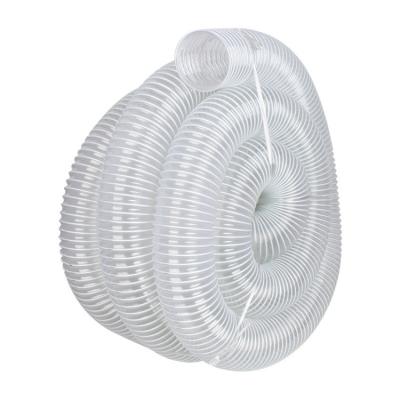 China UV Resistant Industrial PVC Flexible Transparent Hose Clear Steel Wire Spiral Tubes Dust Collection Hose for sale