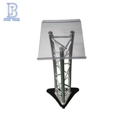 China Conference Podium Indoor Triangle Aluminum Truss Conference Podium With Acrylic Top Plate for sale