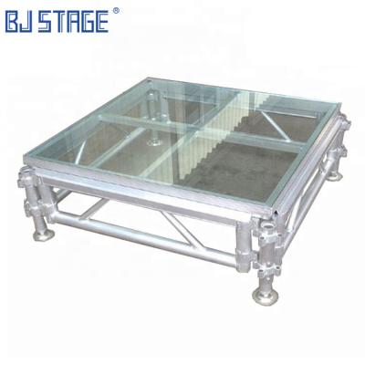 Китай Easy Install Outdoor Movable Aluminum Glass Platform Stage Portable Concert Wedding Glass Stage For Sale продается