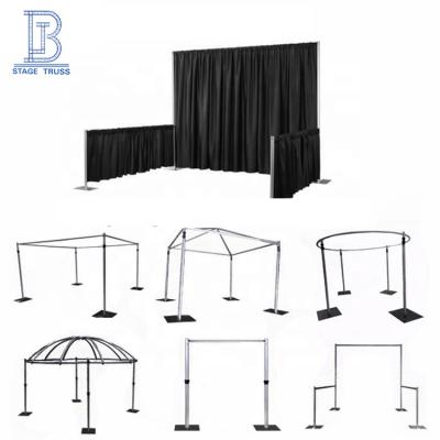 China Modern Wholesale Shape Wedding Backdrop Custom Pipe And Drape Aluminum Backdrop Stand for sale