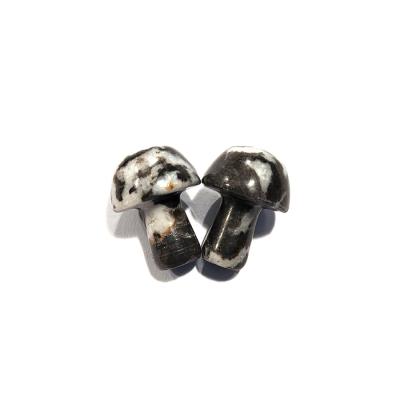 China China Gemstone Carving Wholesale Black And White Stones Mini Mushroom For Mushroom Decor for sale