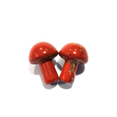 China China Raw Red Jasper Hand-carved Jasper Stone Mini Red Mushroom Toy For Wholesale for sale