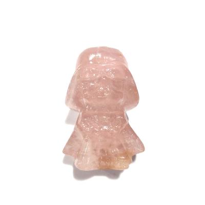 China China Rose Quartz Crystal Healing Stones Carving Handsome Knight Statue For Sale for sale