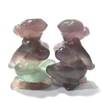 China China Natural Colored Fluorite Stone Processing Beautiful Fluorite Crystal Goddess Figurine For Sale for sale