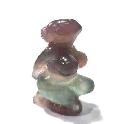 China China Wholesale Fluorite Carving Natural Fluorite Goddess Stone Treatment Statue For Collection Or Gifts for sale