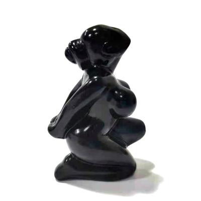 China China High Quality Obsidian Stones Processing Black Obsidian Goddess Figurine For Wholesale for sale