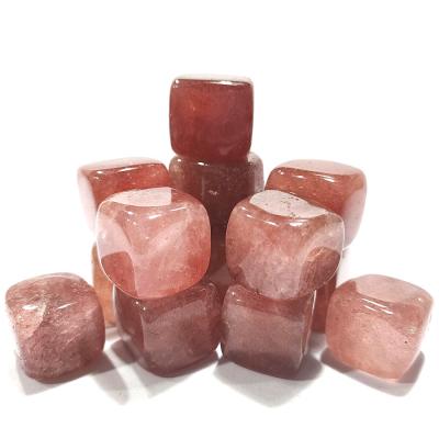 China China Hot Selling Strawberry Quartz Crystal Quartz Cube For Gifts Beautiful Strawberry Quartz Jewelry for sale