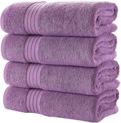 China Child Safe 100% Cotton Color Hotel Body Luxury Lilac Bath Towel Set For Hotel Hand Towel Face Towel For Spa for sale