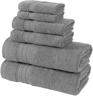 China Child Safe Gray Colors Hotel 16S Cotton Luxury 100% Bath Towels Face Towel Hand Towel Sets For Hotel And Spa for sale