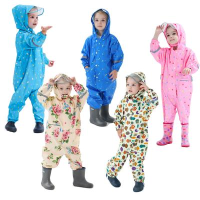 China Waterproof Windproof 2023 Wholesale EVA Kids Raincoat Waterproof One-Piece Jumpsuits Raincoats For Children Kids Fabric Raincoat for sale