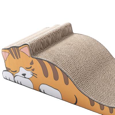 China Viable Cardboard Cat Incline Curved Corrugated Scratch Bed Reversible and Durable Work Area for sale