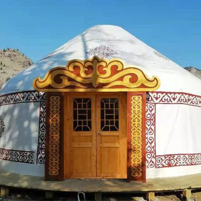 China Extended type for sale bell globe mongolian wooden frame glamping traditional wooden yurt for sale