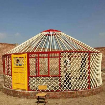 China Cheap extended type for sale Mongolian diy home waterproof traditional green wooden yurt for sale