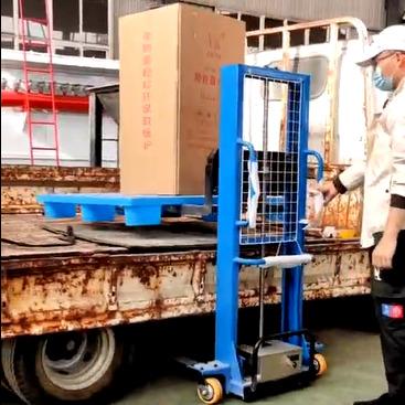 China Used In Van 500 Kg 1100 Mm Self Lifting Semi-Electric Portable Auto Stacker for sale