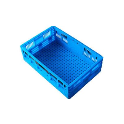 China Collapsible 600*420*230mm plastic plastic mesh storage turnover box container/solid plastic turnover box for sale