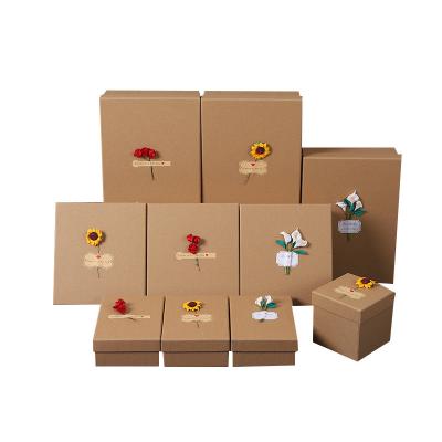 China Recyclable Custom Logo Packaging Kraft Paper Perfume Lipstick Box Girls Gift Box Set for sale