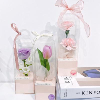 China New Arrival Flower Packaging Box Custom Paper Luxury Transparent Gift Box Recyclable for sale